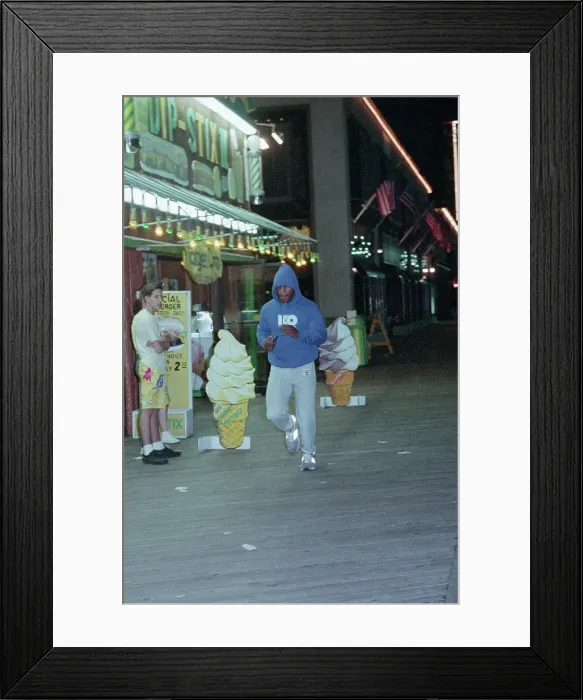 Framed Print : Mike Tyson Running On Boardwalk, Pre-Dawn