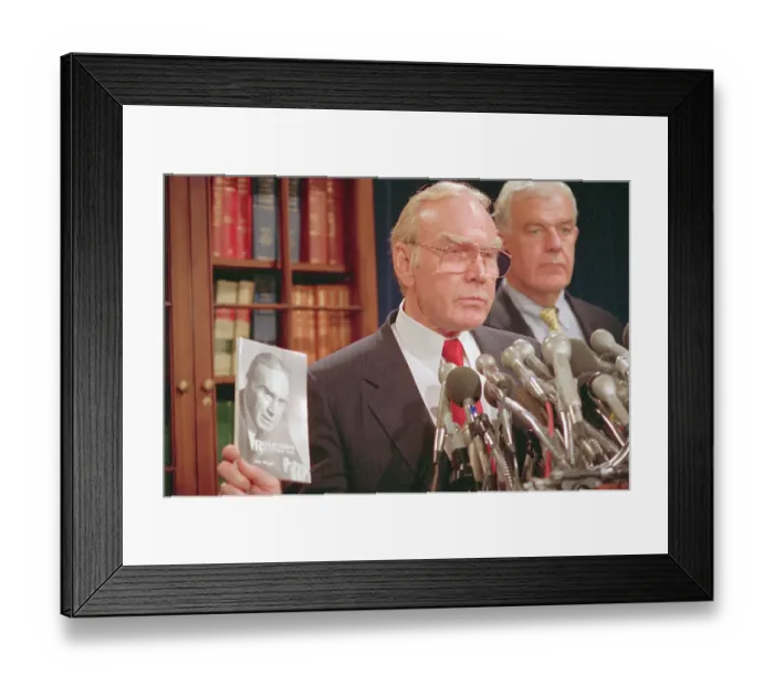 Framed Print : Jim Wright Displaying Copy of His Book Framed Print : Jim Wright Displaying Copy of His Book