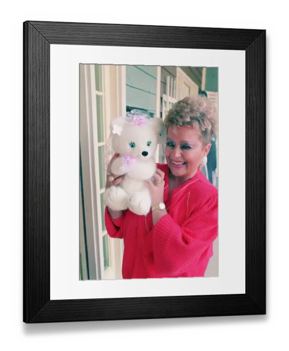 Framed Print : Tammy Bakker Holding Stuffed Bear