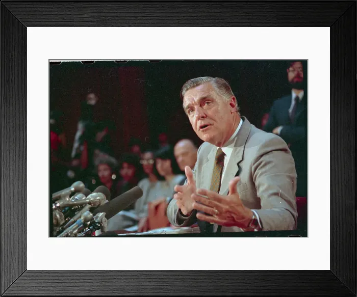 Framed Print : James Watkins at News Conference Framed Print : James Watkins at News Conference
