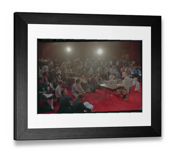 Framed Print : James Watkins at News Conference Framed Print : James Watkins at News Conference
