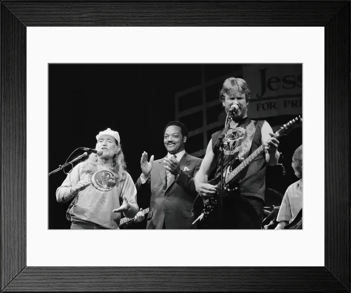 Framed Print : Willie Nelson, Jesse Jackson, and Kris Kristofferson Performing Framed Print : Willie Nelson, Jesse Jackson, and Kris Kristofferson Performing