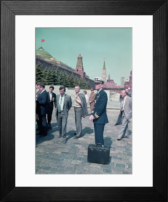 Framed Print : Officer Guarding American Nuclear Code Briefcase in Red Square Framed Print : Officer Guarding American Nuclear Code Briefcase in Red Square