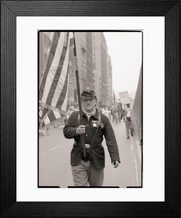 Framed Print : Veteran Walking in Memorial Parade Framed Print : Veteran Walking in Memorial Parade
