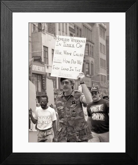Framed Print : Homeless Veteran in Memorial Day Parade Framed Print : Homeless Veteran in Memorial Day Parade