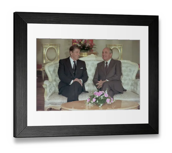 Framed Print : Ronald Reagan with Mikhail Gorbachev Framed Print : Ronald Reagan with Mikhail Gorbachev