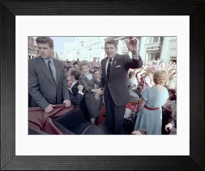 Framed Print : Ronald Reagan Waving Framed Print : Ronald Reagan Waving