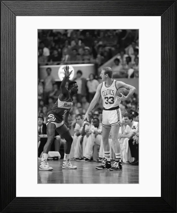 Framed Print : Dominique Wilkins Defending Against Larry Bird
