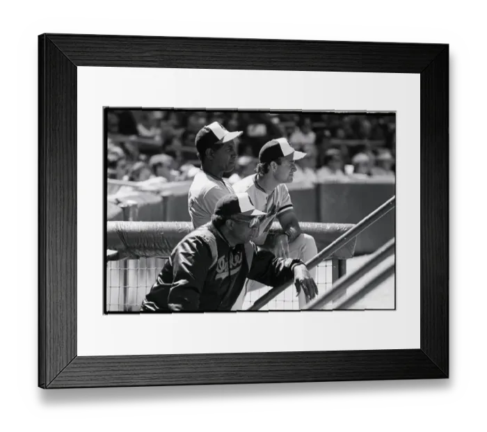 Framed Print : Frank Robinson with Orioles Coaches