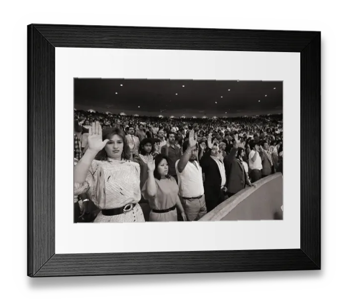 Framed Print : New American Citizens Taking Their Oath