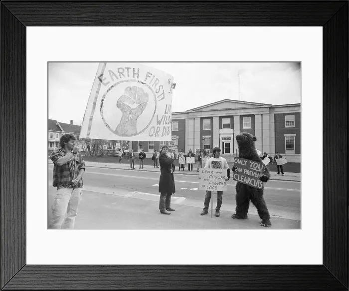 Framed Print : Earth First! Demonstrating