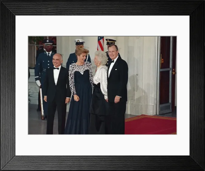 Framed Print : Jordan Royalty with President and Mrs. Bush Framed Print : Jordan Royalty with President and Mrs. Bush