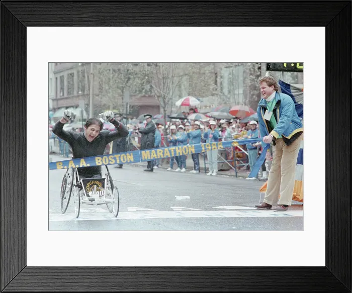 Framed Print : M.Badid Raises Arms In Victory;Wheelchai Framed Print : M.Badid Raises Arms In Victory;Wheelchai