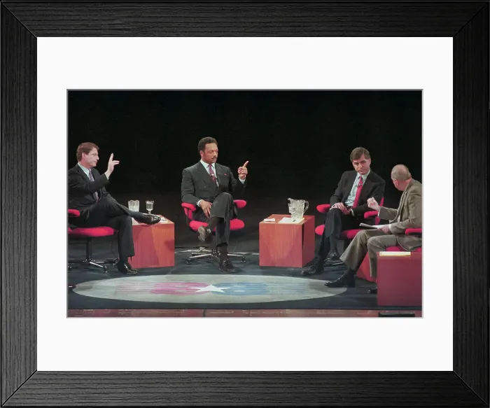 Framed Print : Edwin Newman Speaking to Presidential Contenders Framed Print : Edwin Newman Speaking to Presidential Contenders