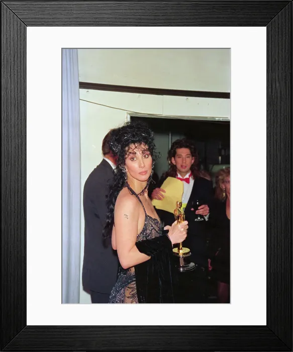 Framed Print : Cher Posing with Her Oscar Framed Print : Cher Posing with Her Oscar