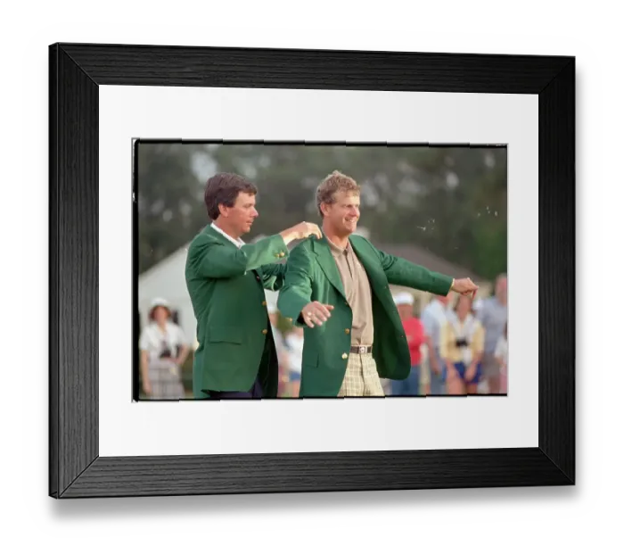 Framed Print : Sandy Lyle Puts on Green Jacket Framed Print : Sandy Lyle Puts on Green Jacket