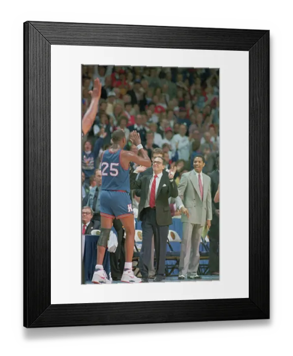 Framed Print : Coach Congratulating Danny Manning Framed Print : Coach Congratulating Danny Manning