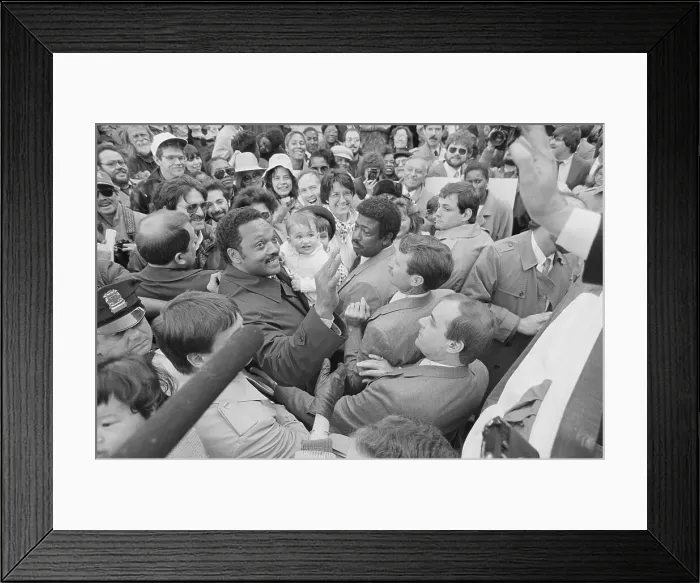 Framed Print : Jesse Jackson Campaigning Amidst Supporters Framed Print : Jesse Jackson Campaigning Amidst Supporters