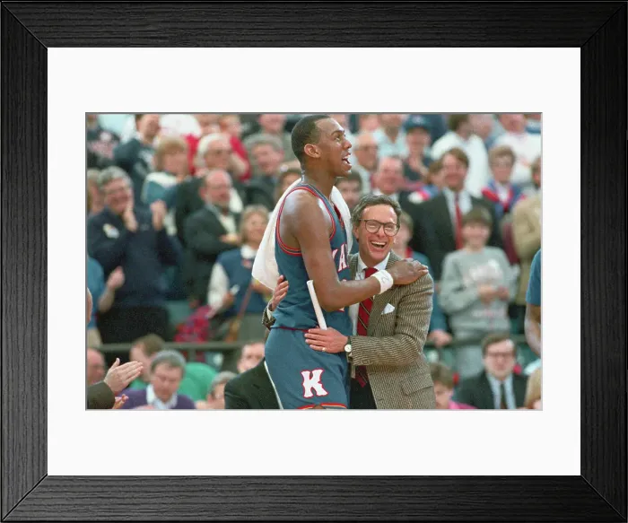 Framed Print : Larry Brown and Danny Manning Embracing Framed Print : Larry Brown and Danny Manning Embracing