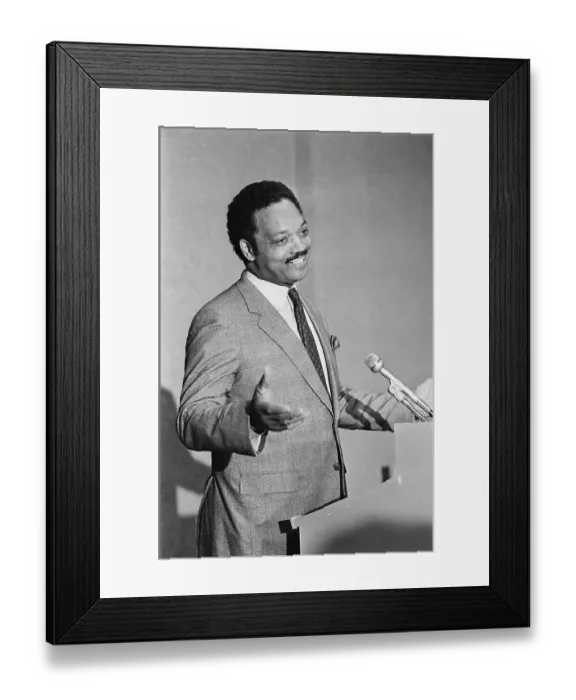 Framed Print : Jesse Jackson at Podium