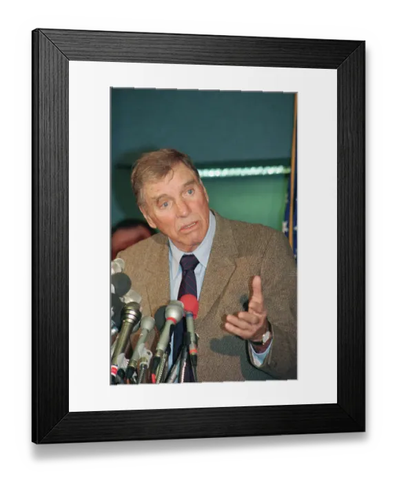 Framed Print : Burt Lancaster at Press Conference Framed Print : Burt Lancaster at Press Conference