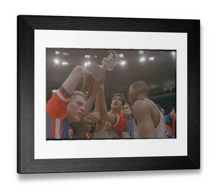 Framed Print : Big East Champions Holding Trophy Framed Print : Big East Champions Holding Trophy