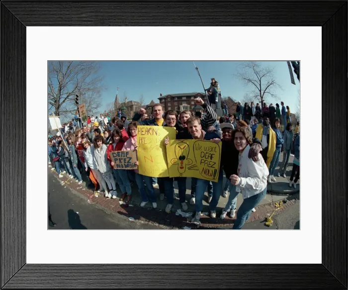 Framed Print : Students Block Gallaudet University
