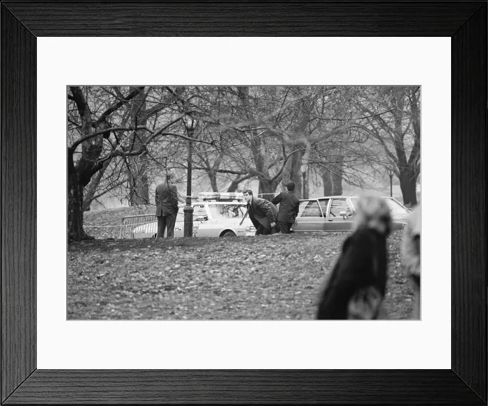 Framed Print : Defendant at Scene of Murder Framed Print : Defendant at Scene of Murder