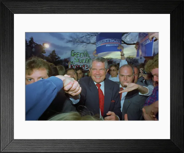 Framed Print : Pat Robertson Shaking Hands of Supporters Framed Print : Pat Robertson Shaking Hands of Supporters