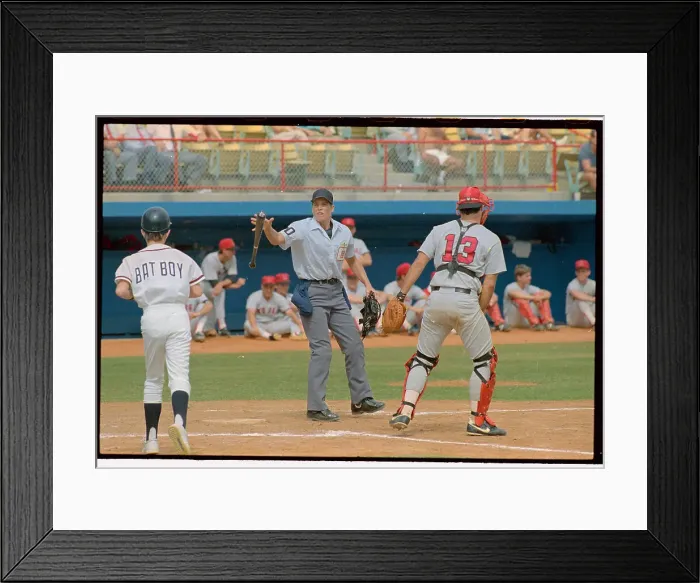 Framed Print : Pam Postema in Action with Baseball Bat Framed Print : Pam Postema in Action with Baseball Bat