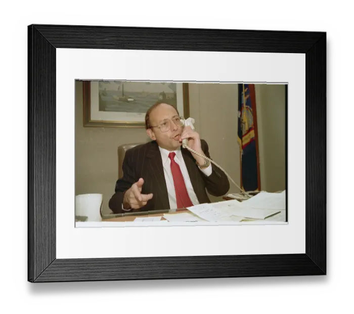 Framed Print : Alfonse D'Amato Speaking on Telephone Framed Print : Alfonse D'Amato Speaking on Telephone