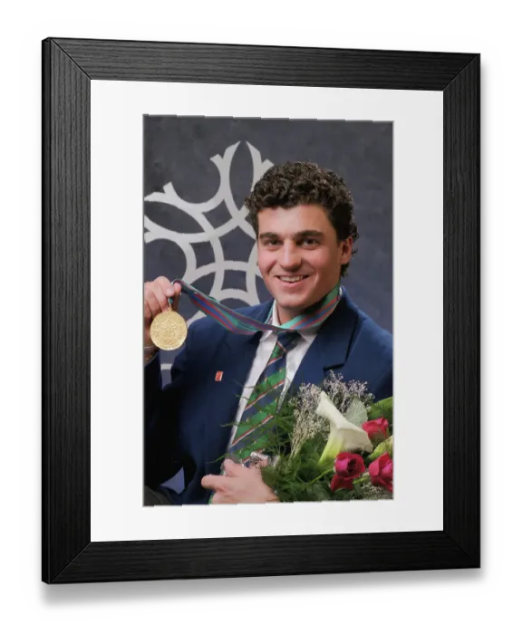Framed Print : Olympic Champ Showing Medal Framed Print : Olympic Champ Showing Medal