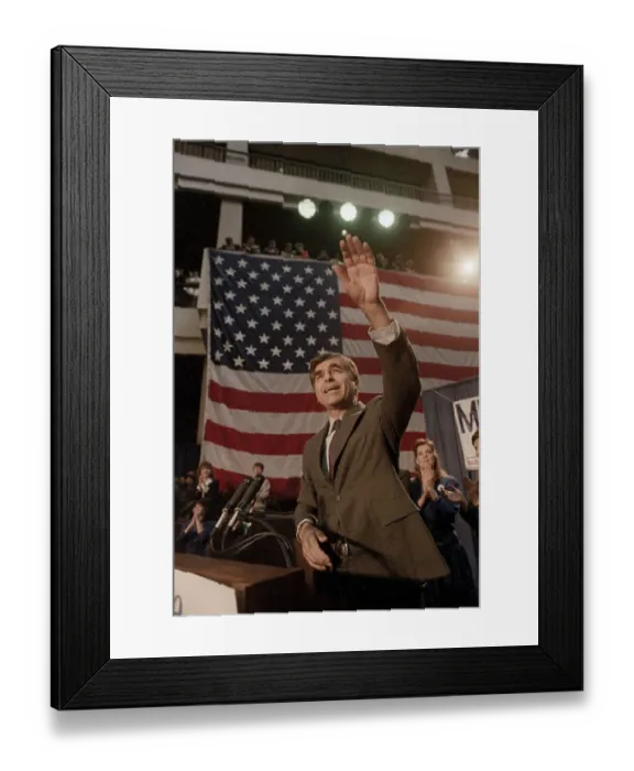 Framed Print : Michael Dukakis Addresses Victory Rally Framed Print : Michael Dukakis Addresses Victory Rally