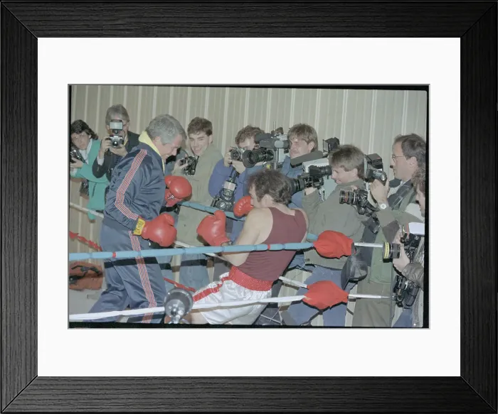 Framed Print : Pat Robertson Sparring with Michael Sampson Framed Print : Pat Robertson Sparring with Michael Sampson