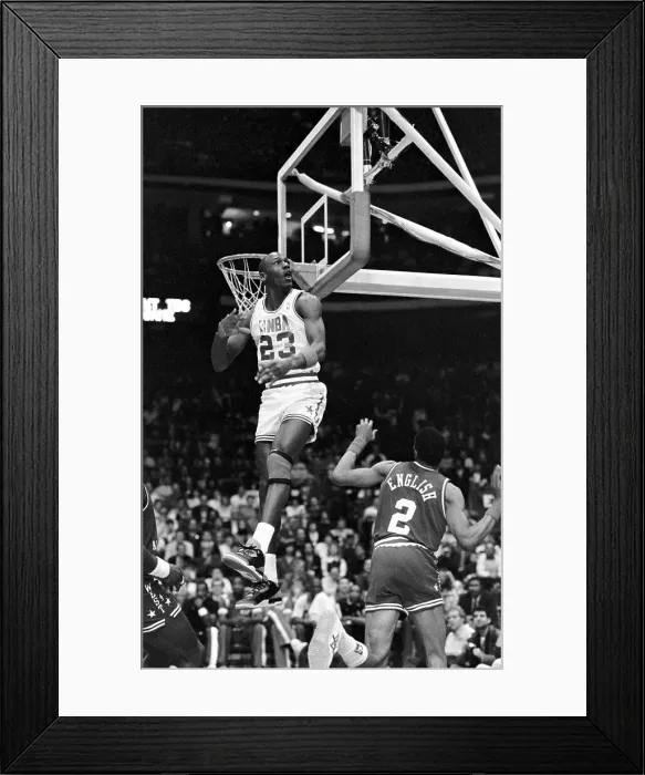Framed Print : Michael Jordan Appears to be Walking on Air