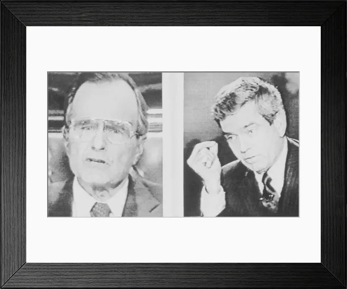 Framed Print : Dan Rather Interviewing George Bush Sr Framed Print : Dan Rather Interviewing George Bush Sr
