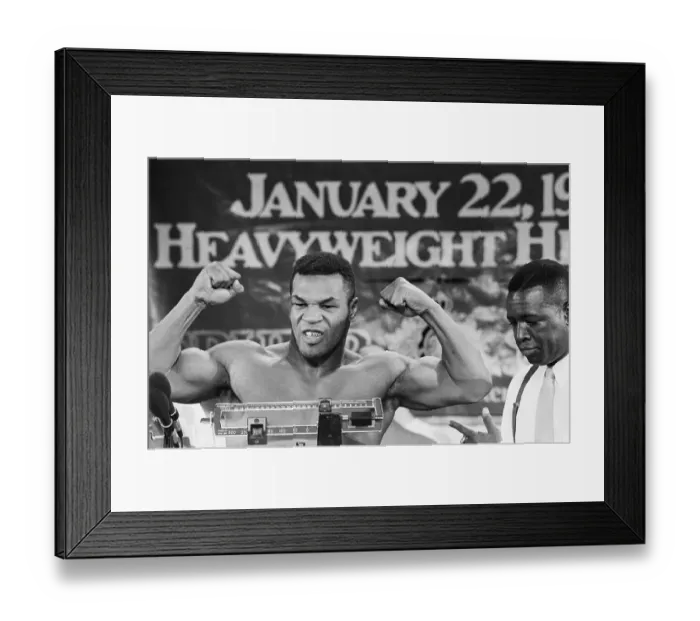 Framed Print : Mike Tyson Flexing at Weigh-in Framed Print : Mike Tyson Flexing at Weigh-in