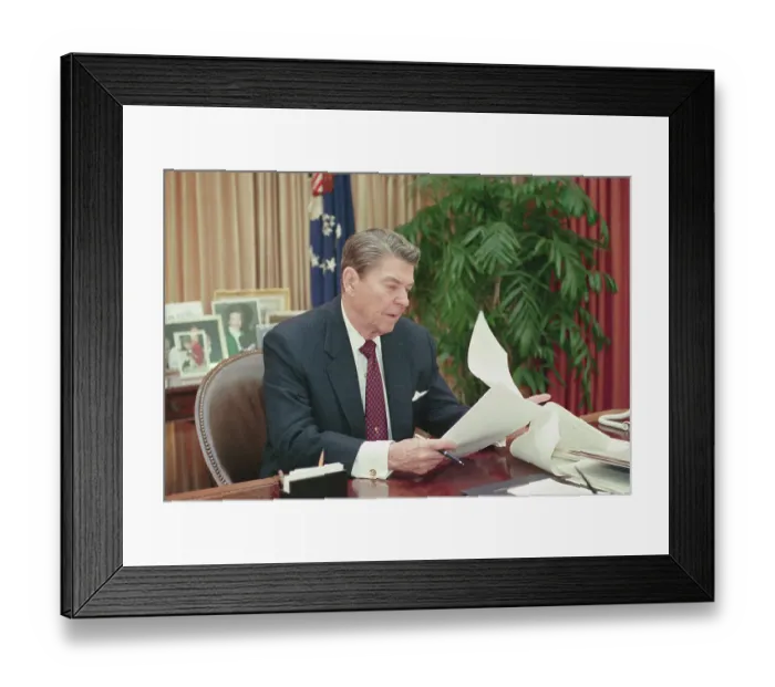 Framed Print : Reagan Preps State of the Union Speech Framed Print : Reagan Preps State of the Union Speech