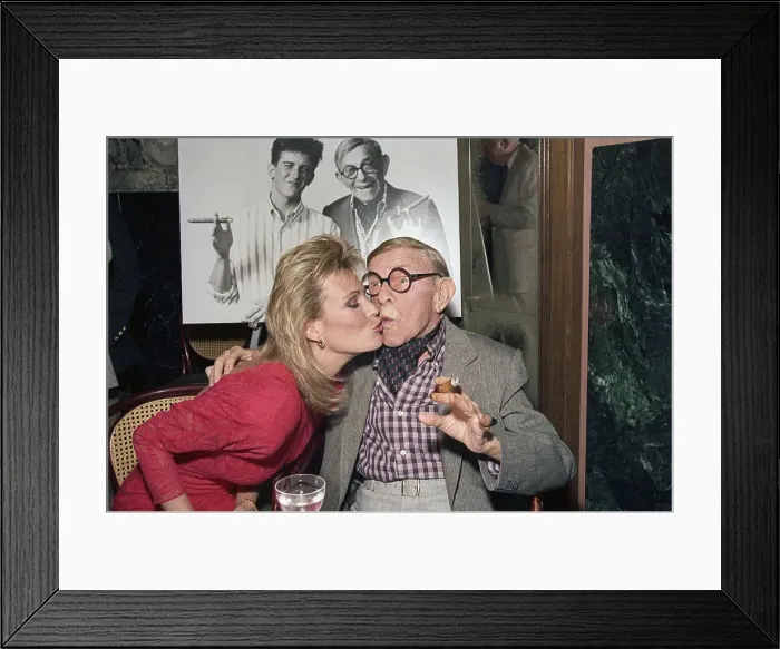 Framed Print : Vanna White Kissing George Burns
