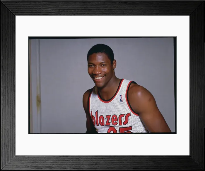 Framed Print : Portrait of Basketball Player Jerome Kersey Framed Print : Portrait of Basketball Player Jerome Kersey