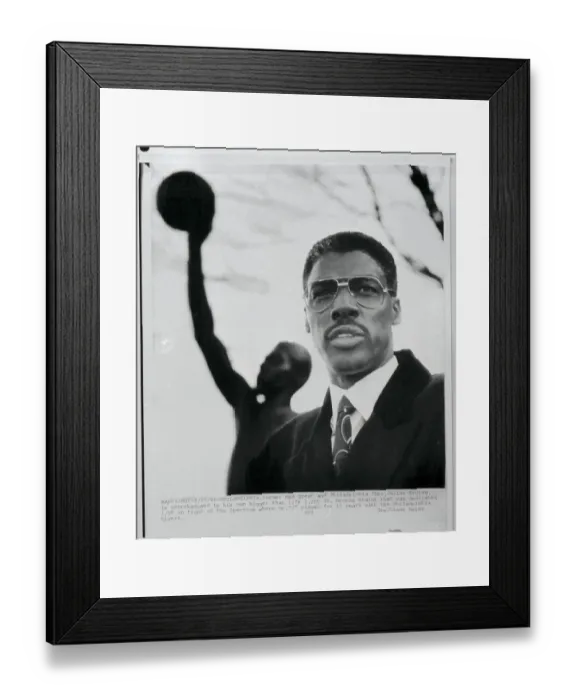 Framed Print : Julius Erving Standing By Honorary Statue Framed Print : Julius Erving Standing By Honorary Statue