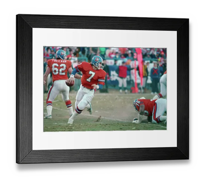 Framed Print : John Elway Preparing to Pass Football