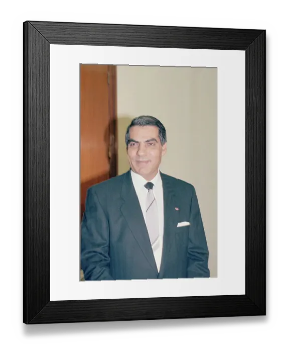Framed Print : Portrait of Zine El Abidine Ben Ali Framed Print : Portrait of Zine El Abidine Ben Ali