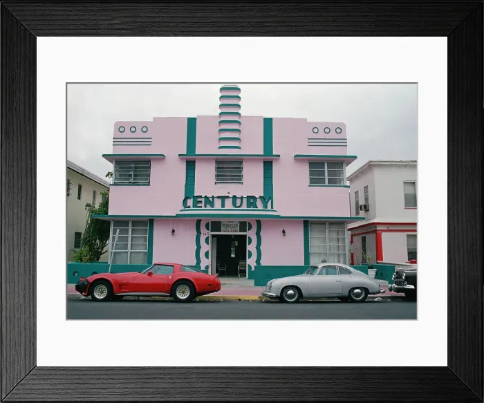 Framed Print : Exterior View of Typical Art Deco Hotel Framed Print : Exterior View of Typical Art Deco Hotel