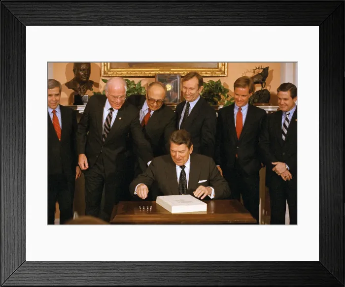 Framed Print : Reagan Reaching for His Pen Framed Print : Reagan Reaching for His Pen