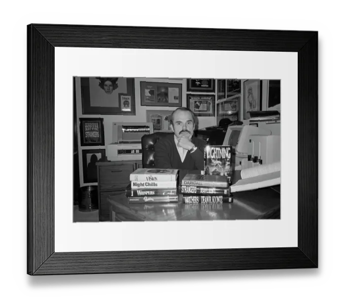 Framed Print : Dean Koontz Sitting at His Desk Framed Print : Dean Koontz Sitting at His Desk
