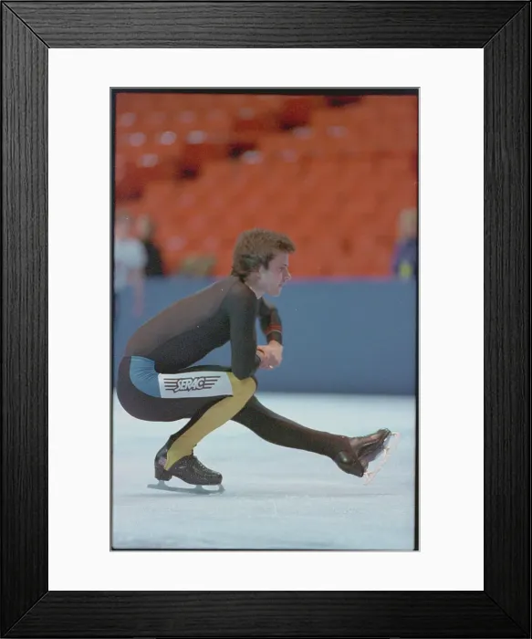 Framed Print : Brian Boitano Practicing His Skating Routine