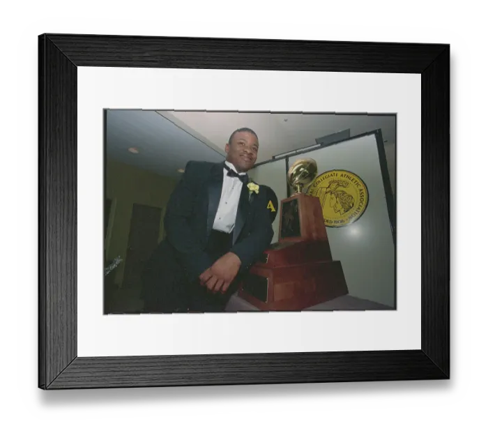 Framed Print : Johnny Bailey Posing with Trophy Framed Print : Johnny Bailey Posing with Trophy