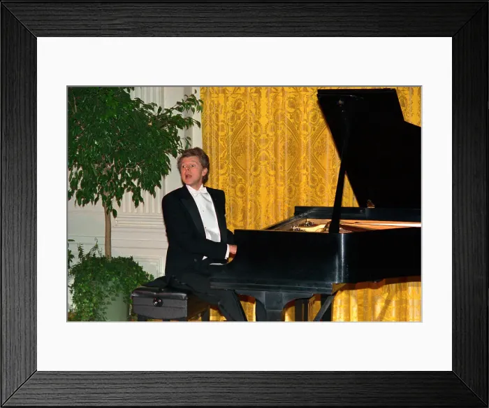 Framed Print : Van Cliburn Playing Piano