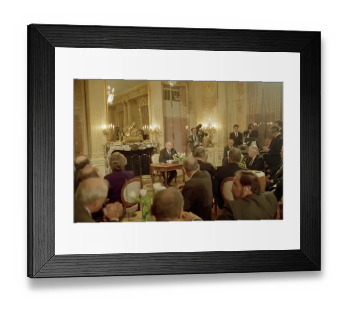 Framed Print : Mikhail Gorbachev Holding Press Conference Framed Print : Mikhail Gorbachev Holding Press Conference
